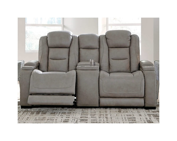 Loveseat eléctrico reclinable con consola Man-Den