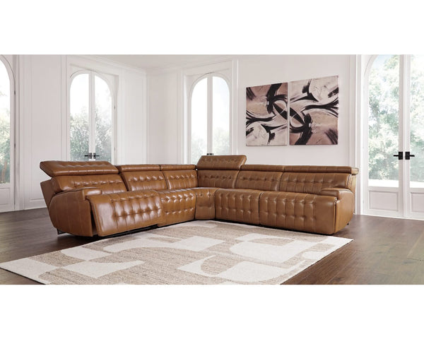 Seccional reclinable eléctrico de 5 piezas Tempmpton