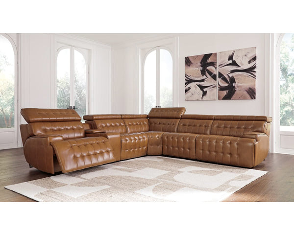 Seccional reclinable eléctrico Tempmpton de 6 piezas