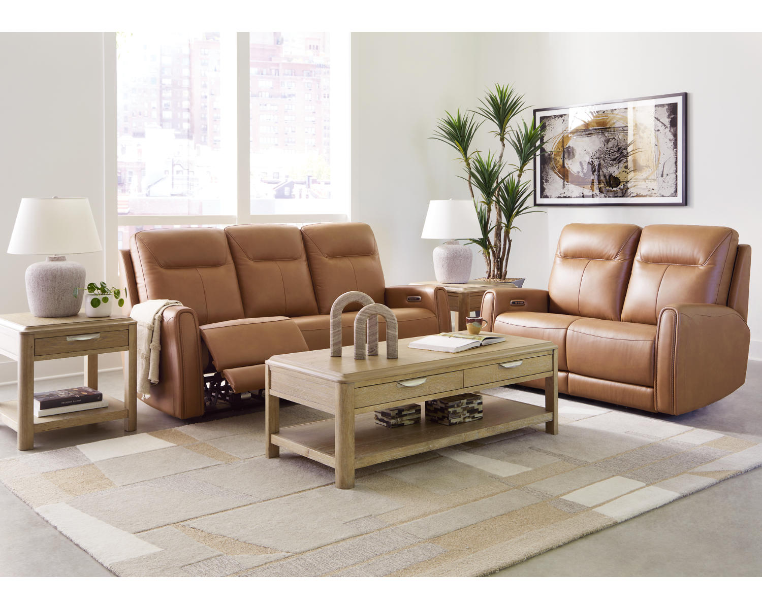 Tryanny Power Reclining Sofa and Loveseat
