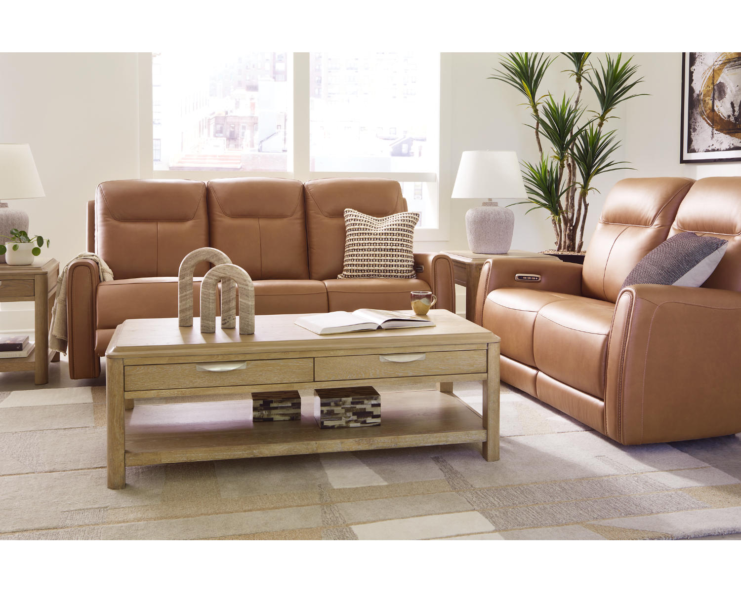 Tryanny Power Reclining Sofa and Loveseat
