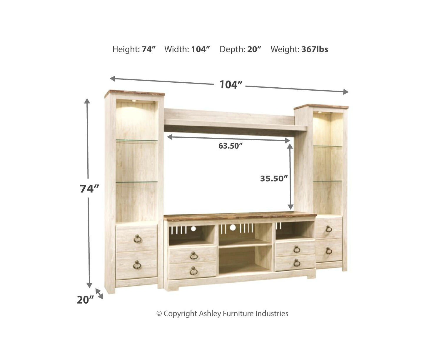 Willowton 4-Piece Entertainment Center