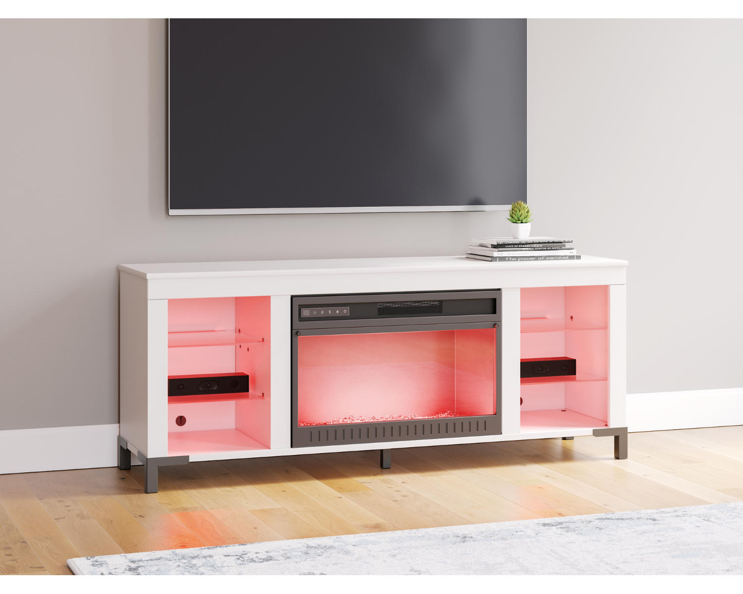 Brollevi 60" TV Stand with Electric Fireplace