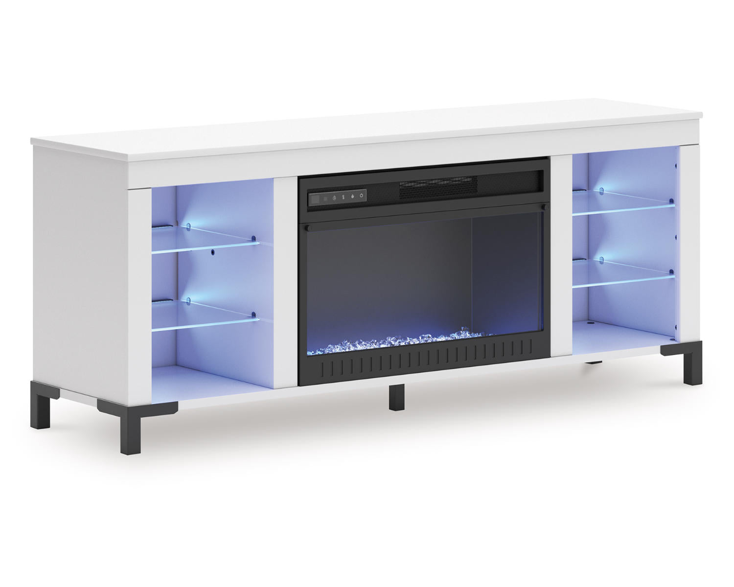 Brollevi 60" TV Stand with Electric Fireplace