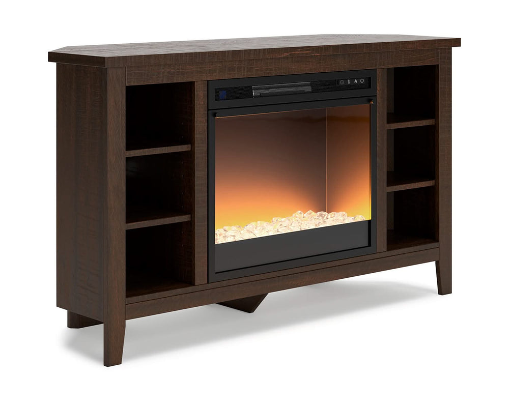 Camiburg Corner TV Stand with Electric Fireplace
