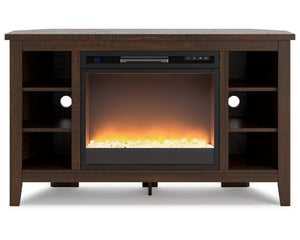 Camiburg Corner TV Stand with Electric Fireplace