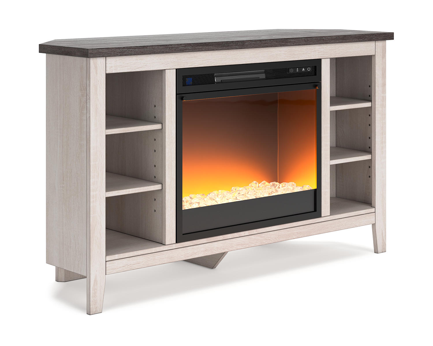 Dorrinson Corner TV Stand with Electric Fireplace