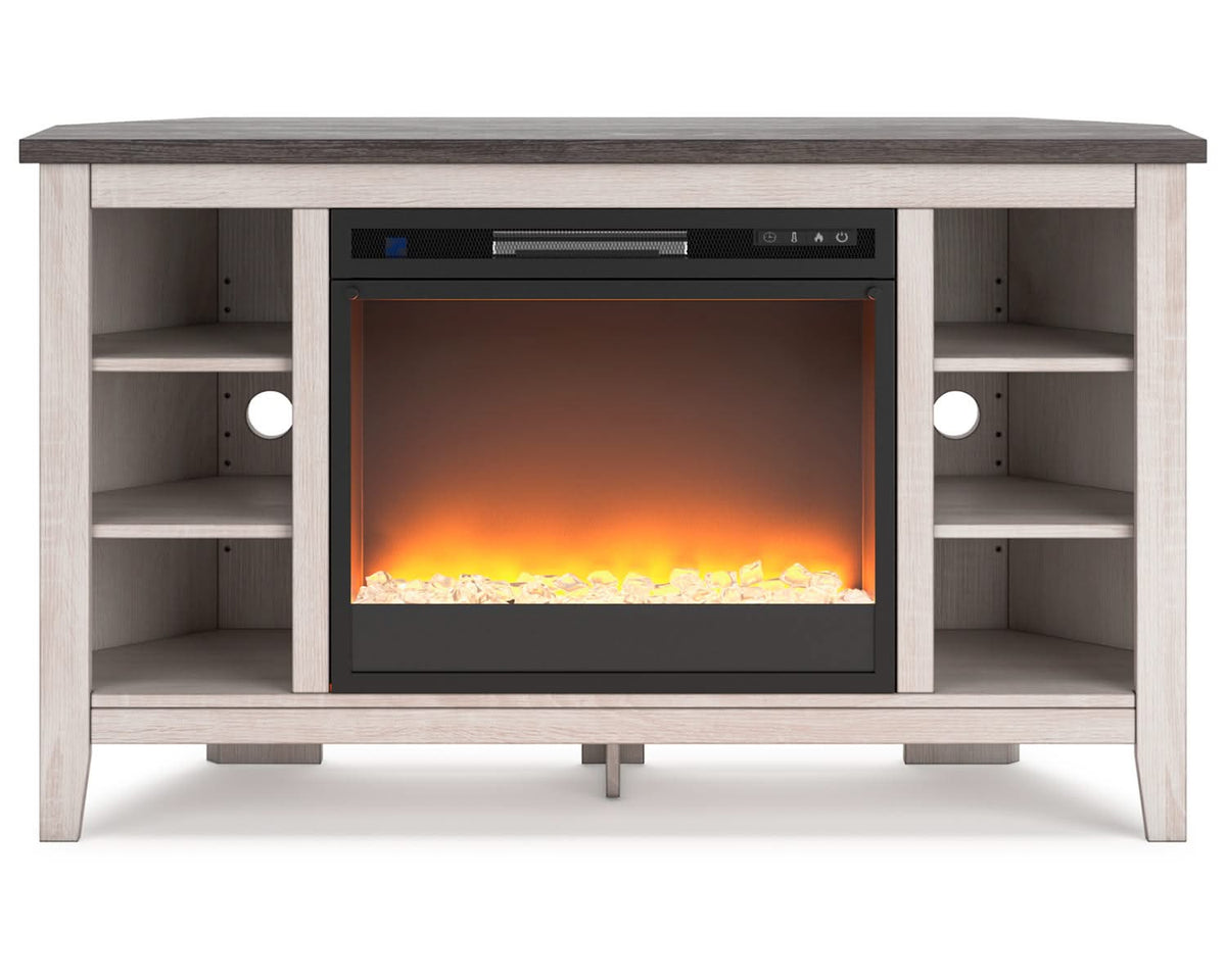 Dorrinson Corner TV Stand with Electric Fireplace