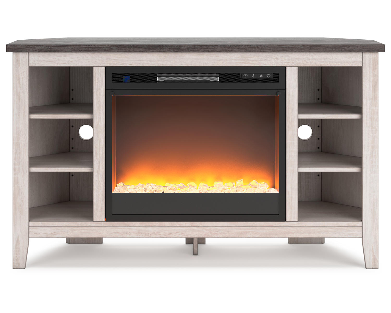 Dorrinson Corner TV Stand with Electric Fireplace