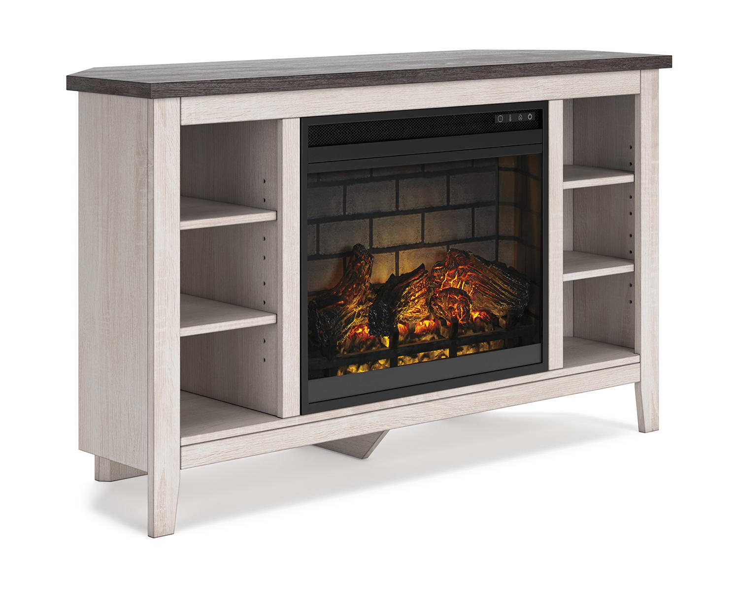 Dorrinson Corner TV Stand with Electric Fireplace