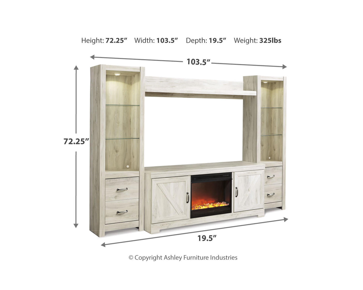 Bellaby 4-Piece Entertainment Center with Fireplace