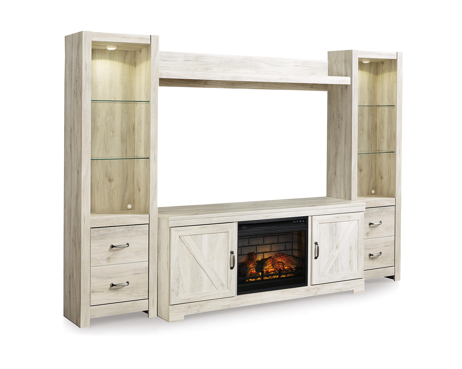 Bellaby 4-Piece Entertainment Center with Electric Fireplace