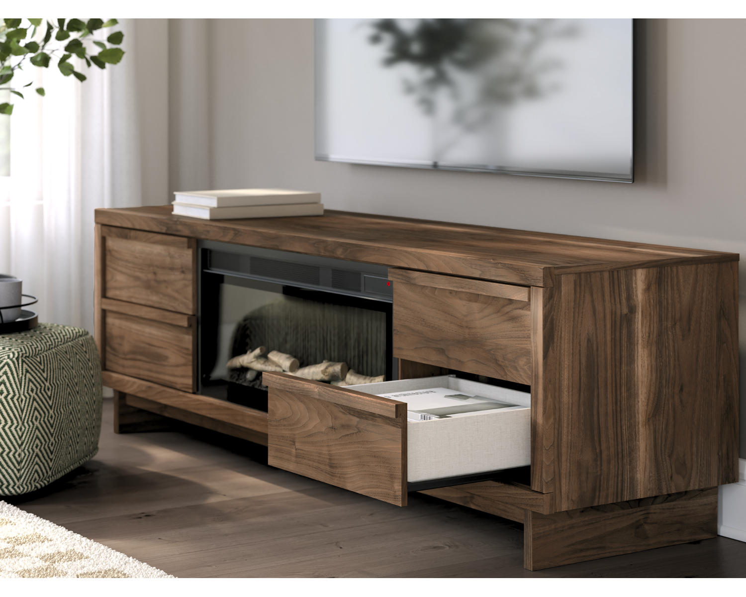 Zadilyn 72" TV Stand with Electric Fireplace