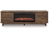 Mueble para TV Zadilyn de 72" con chimenea eléctrica