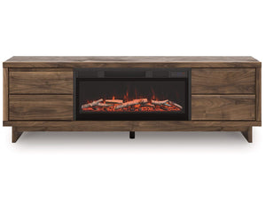 Mueble para TV Zadilyn de 72" con chimenea eléctrica