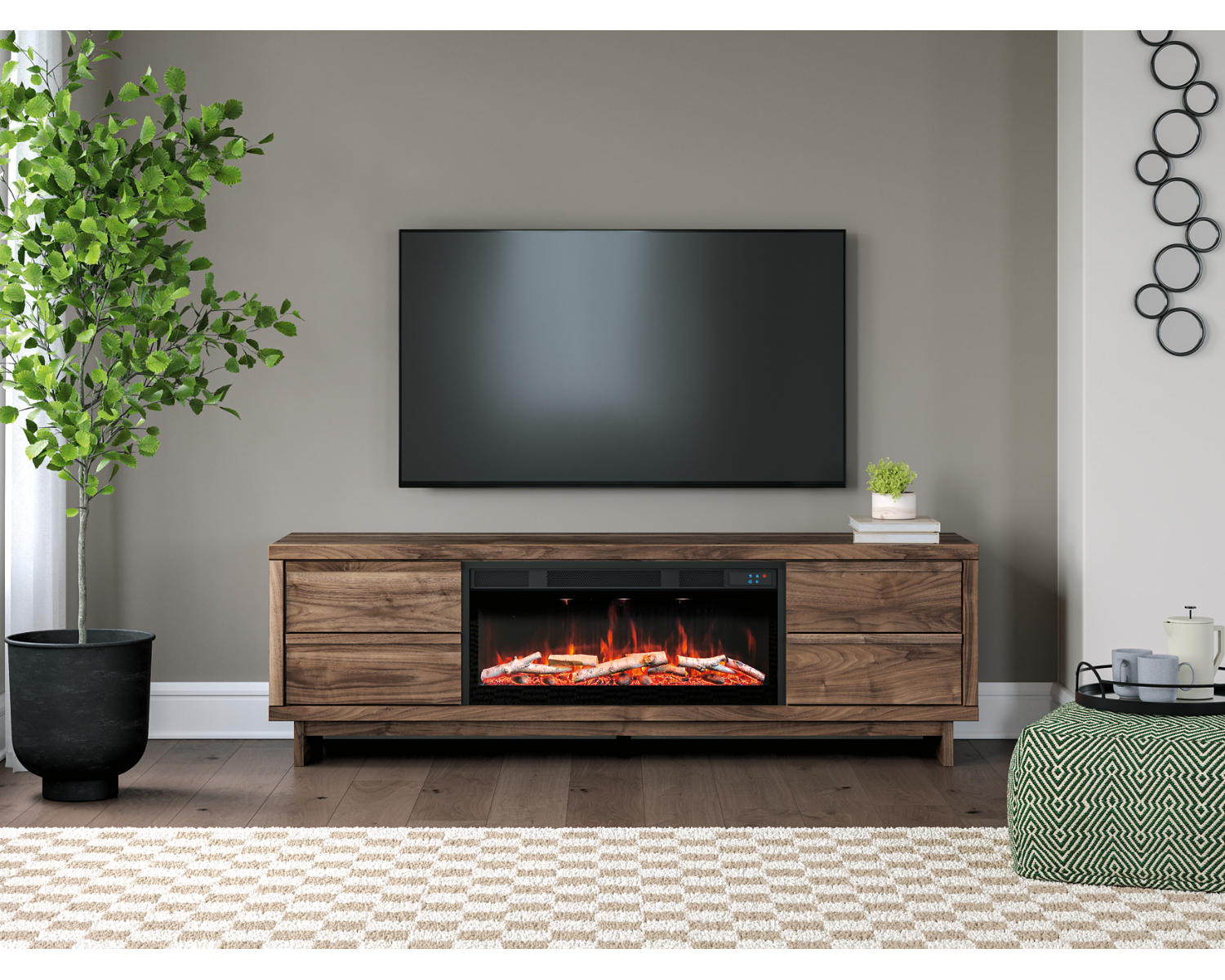Zadilyn 72" TV Stand with Electric Fireplace