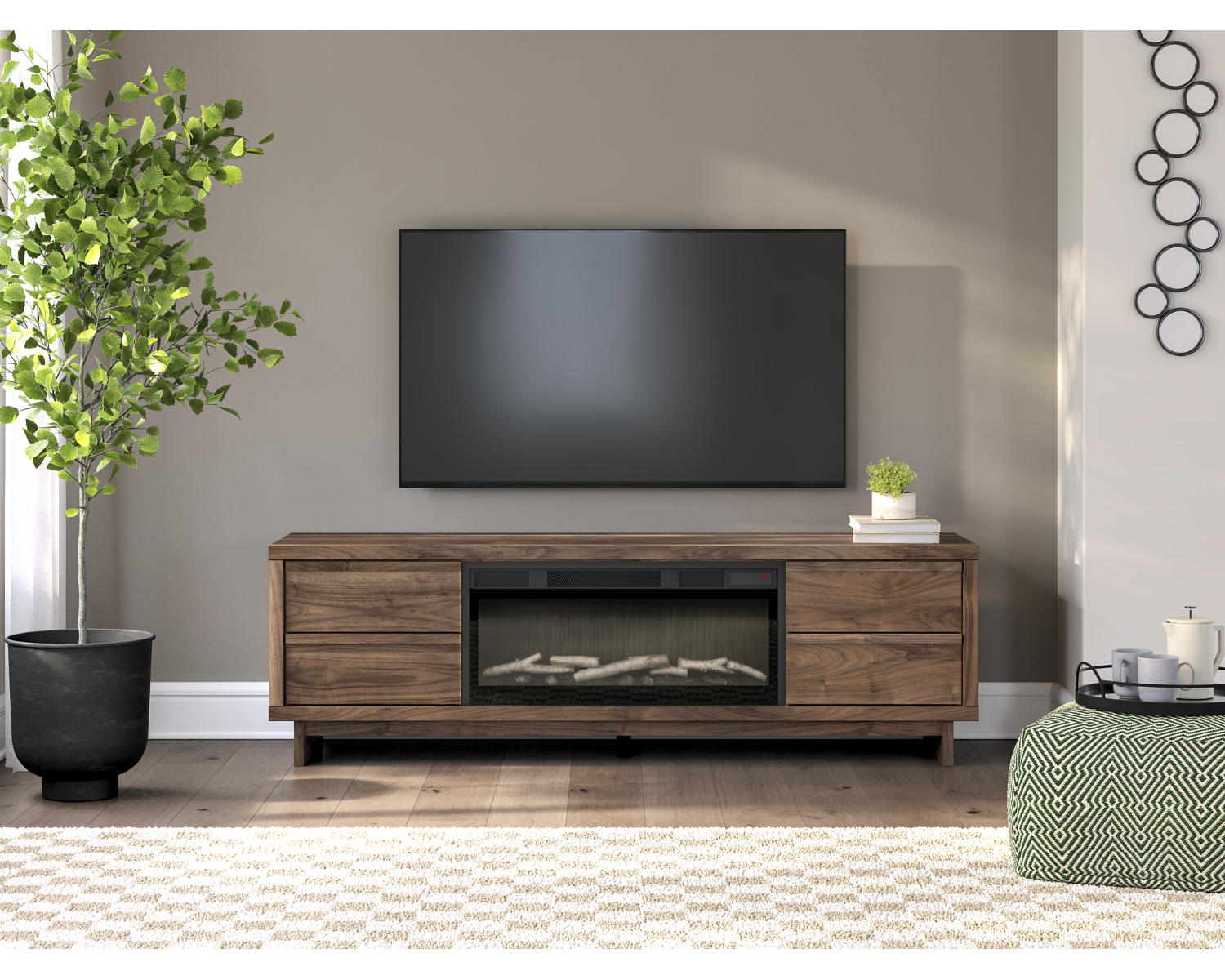 Zadilyn 72" TV Stand with Electric Fireplace