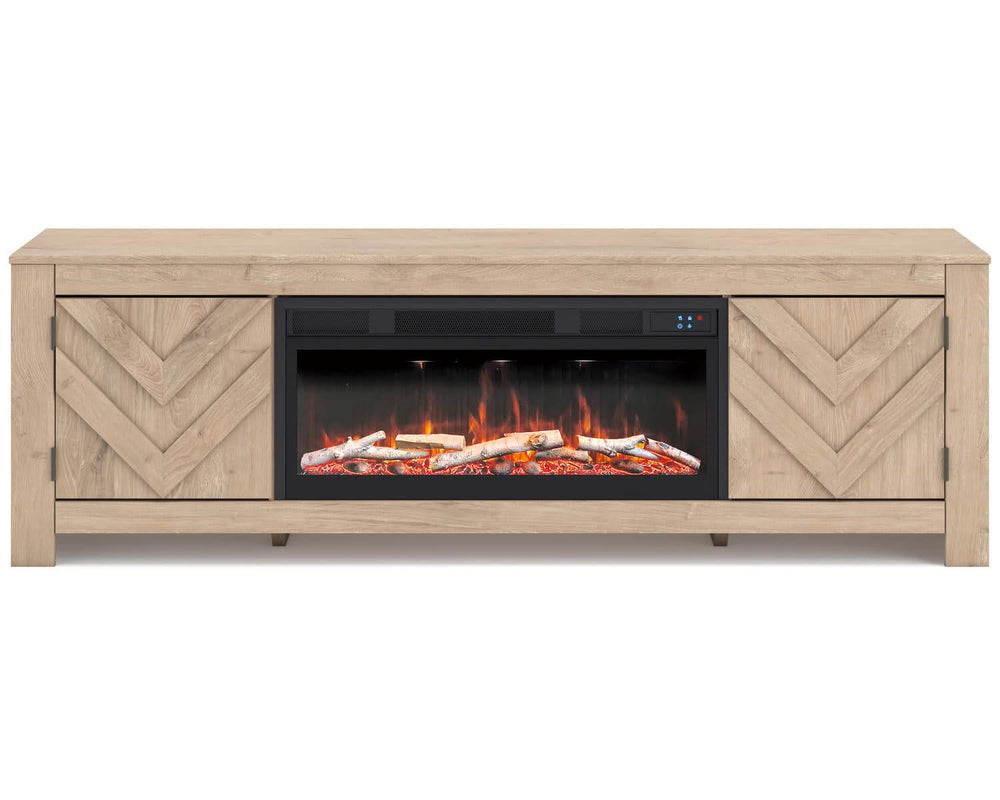 Mueble para TV Cayboni de 71" con chimenea eléctrica