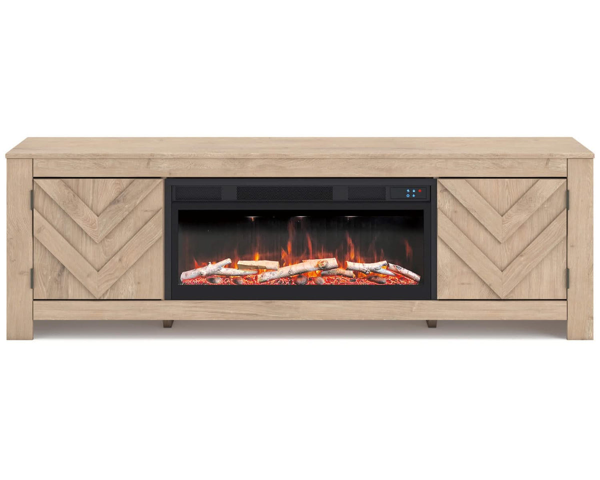 Mueble para TV Cayboni de 71" con chimenea eléctrica