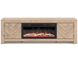 Mueble para TV Cayboni de 71" con chimenea eléctrica