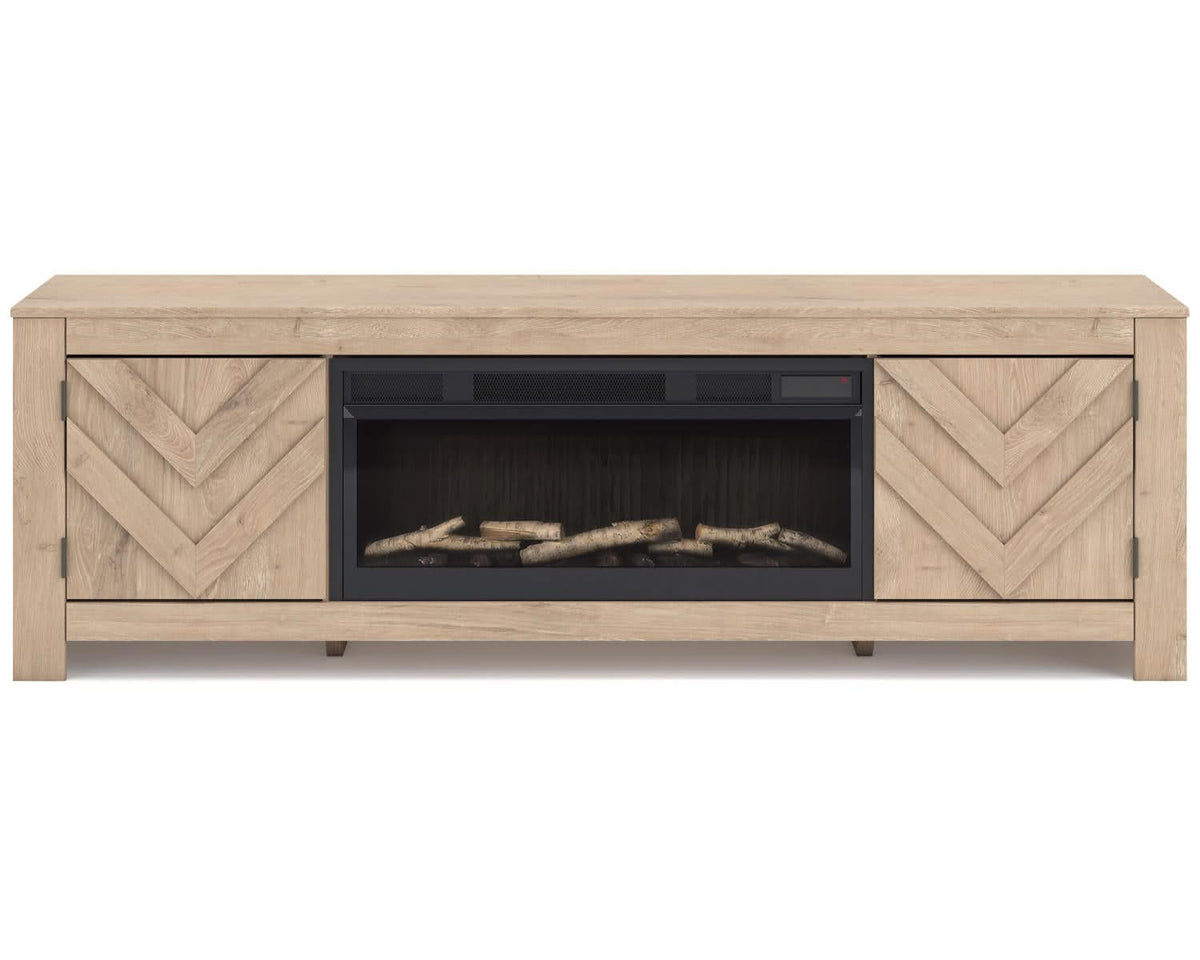 Mueble para TV Cayboni de 71" con chimenea eléctrica