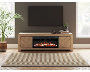 Mueble para TV Cayboni de 71" con chimenea eléctrica