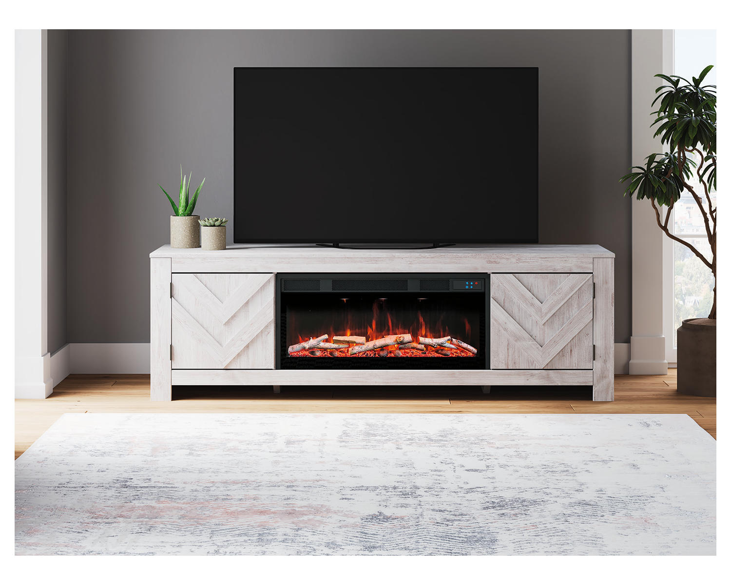 Cayboni 71" TV Stand with Electric Fireplace