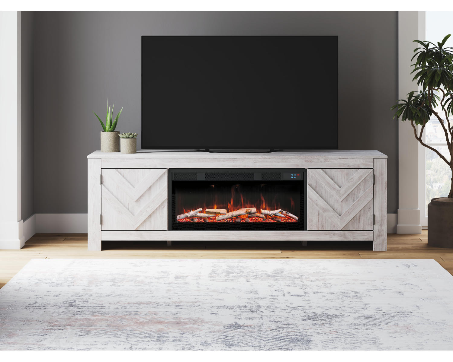 Cayboni 71" TV Stand with Electric Fireplace