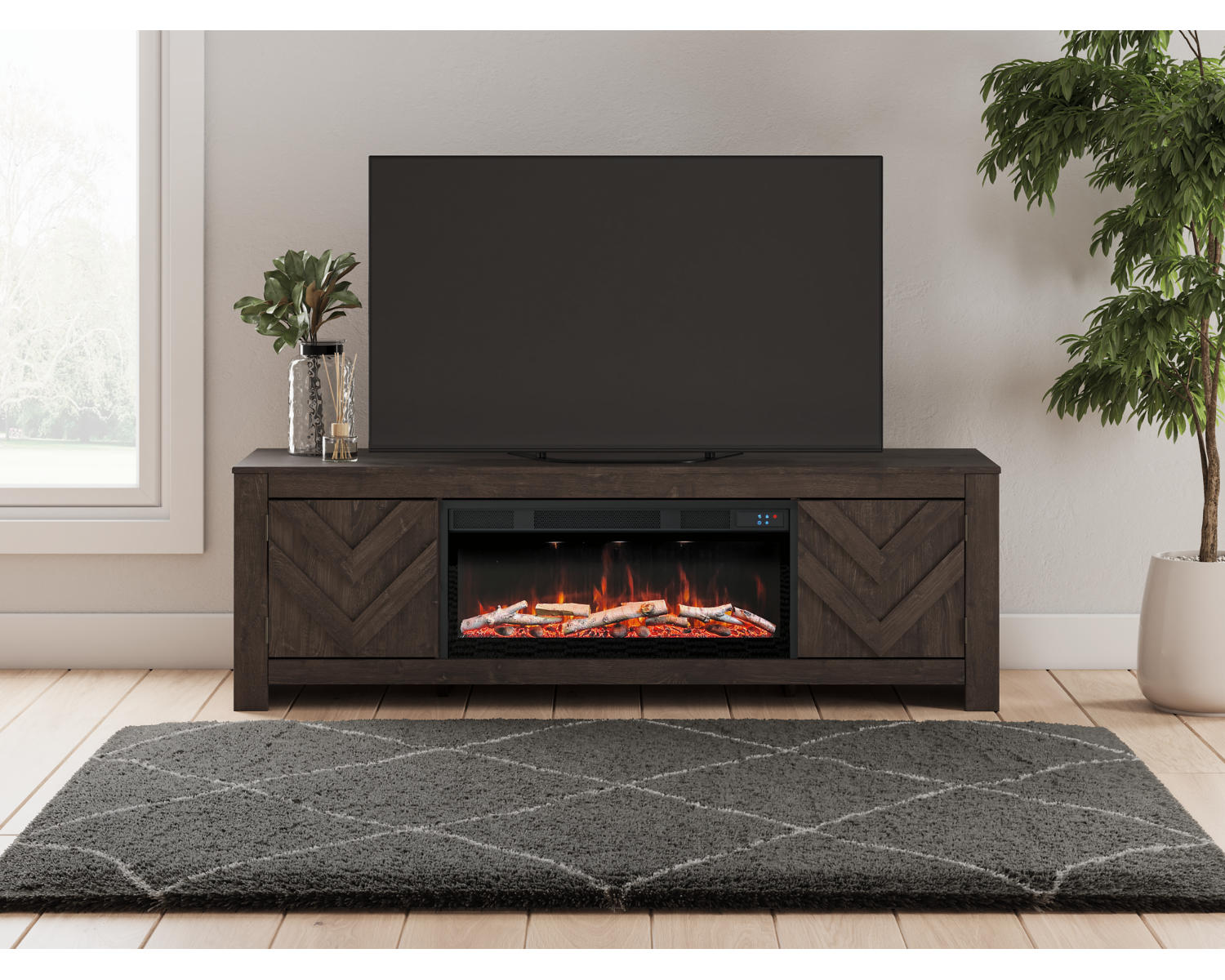 Cayboni 71" TV Stand with Electric Fireplace