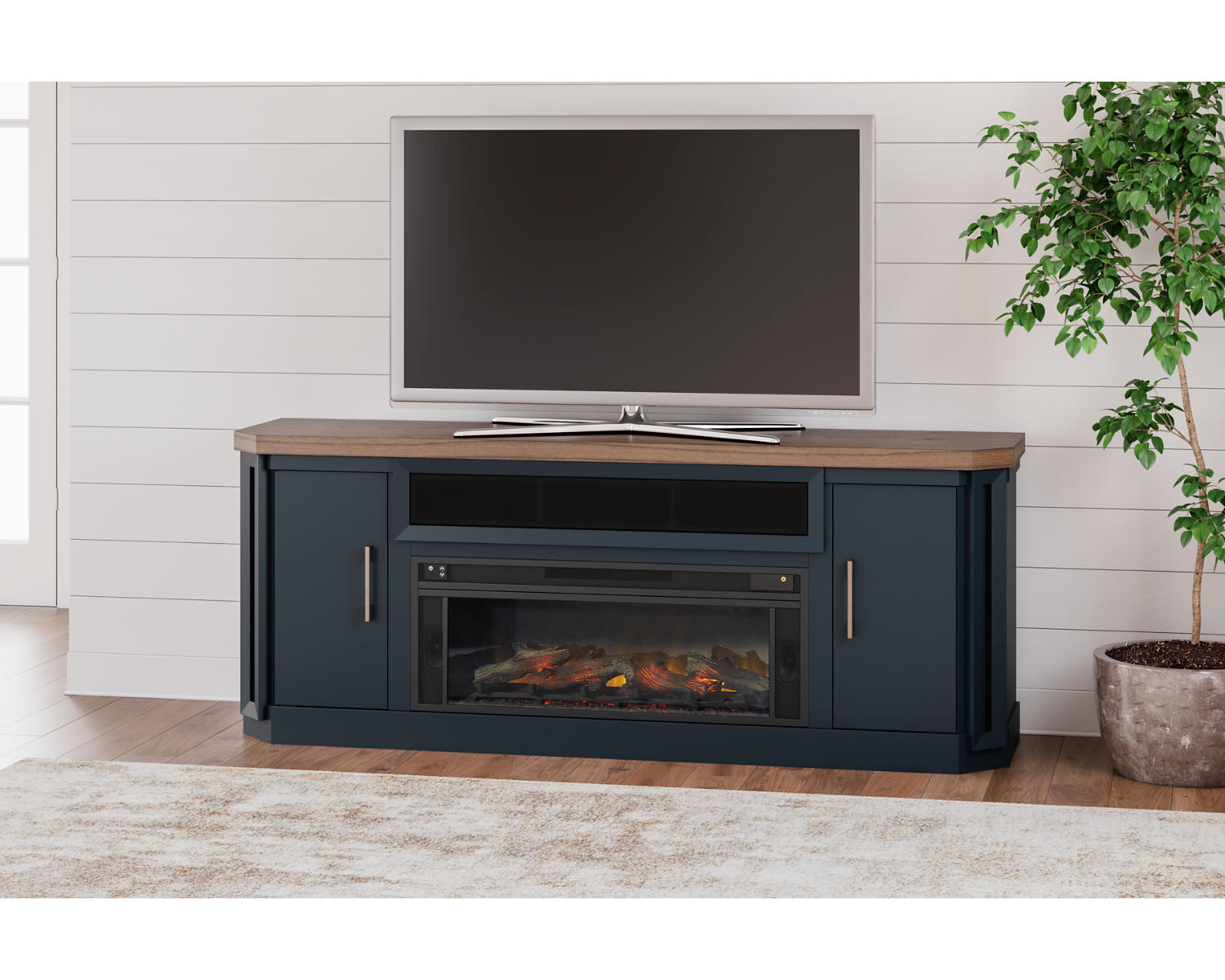 Landocken 83" TV Stand with Electric Fireplace