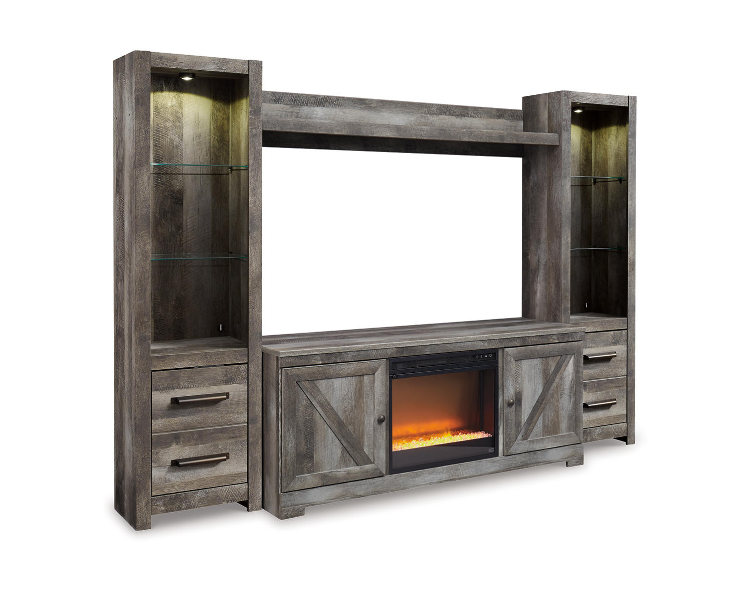 Wynnlow 4-Piece Entertainment Center with Electric Fireplace