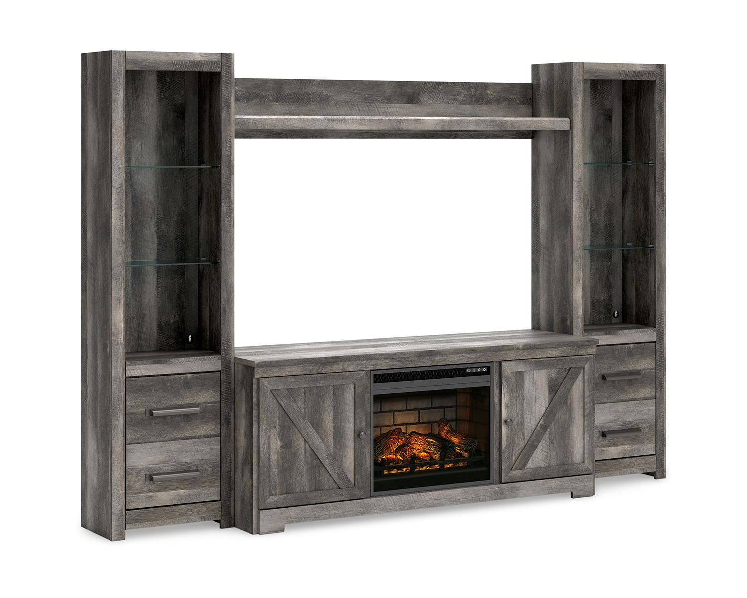 Wynnlow 4-Piece Entertainment Center with Electric Fireplace