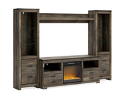 Trinell 4-Piece Entertainment Center with Electric Fireplace