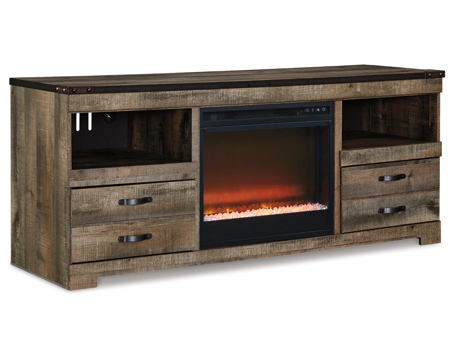 Trinell 63" TV Stand with Electric Fireplace