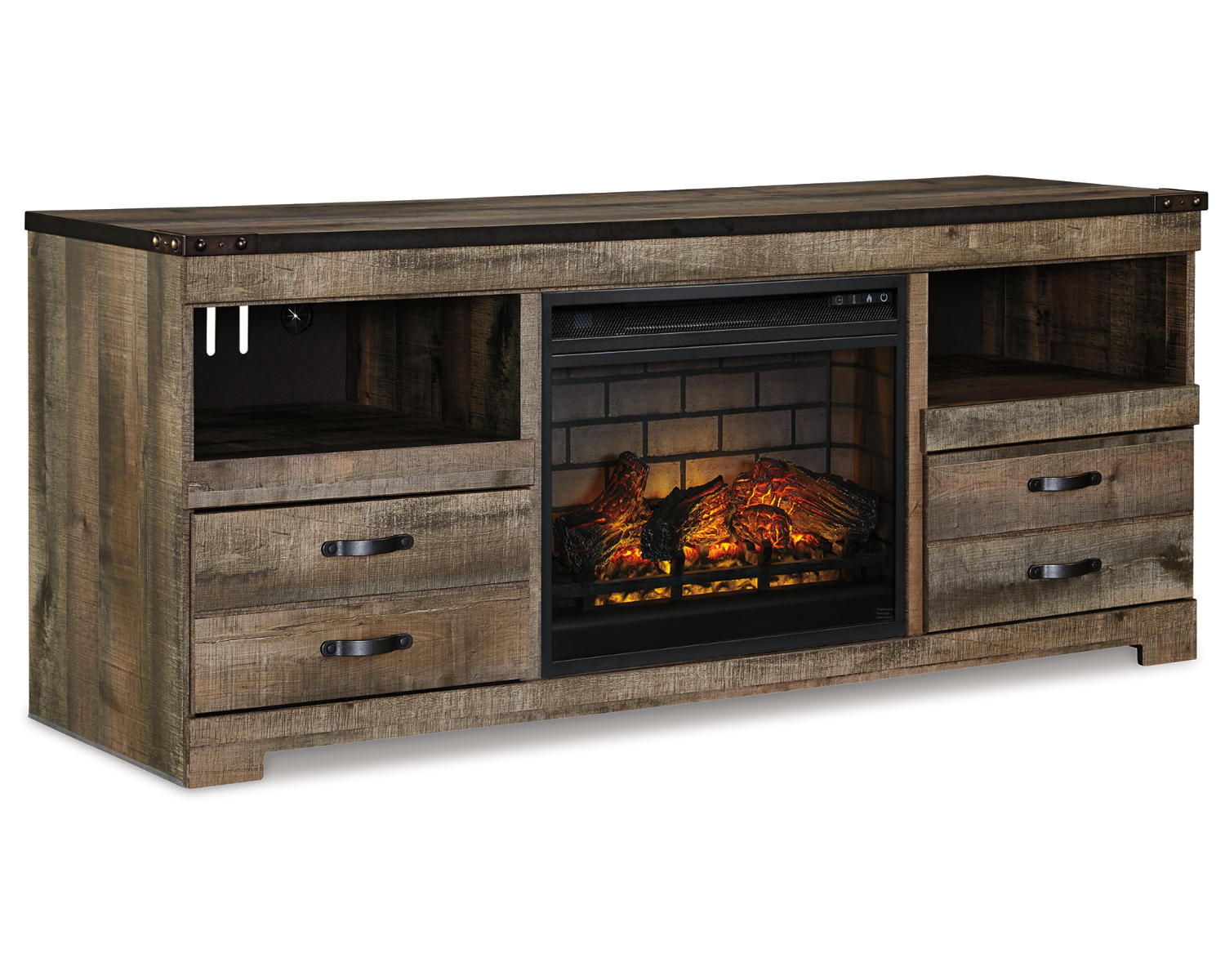 Trinell 63" TV Stand with Electric Fireplace