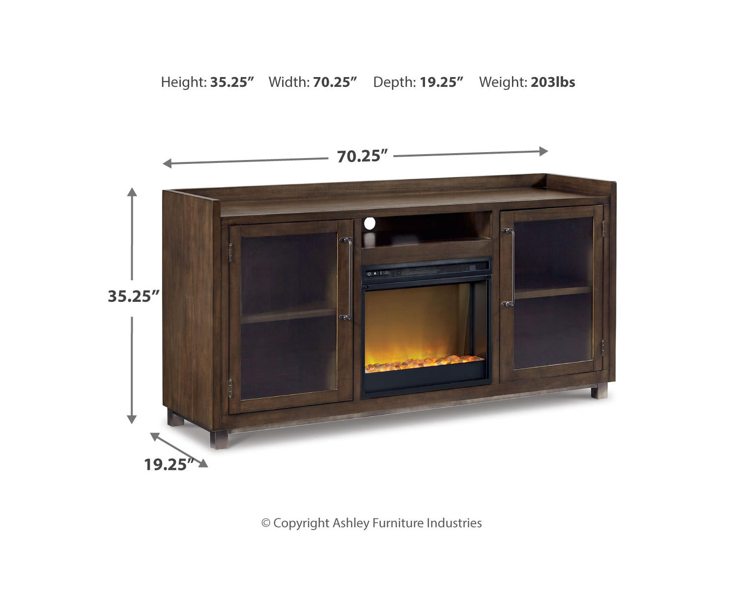 Starmore 70" TV Stand with Electric Fireplace