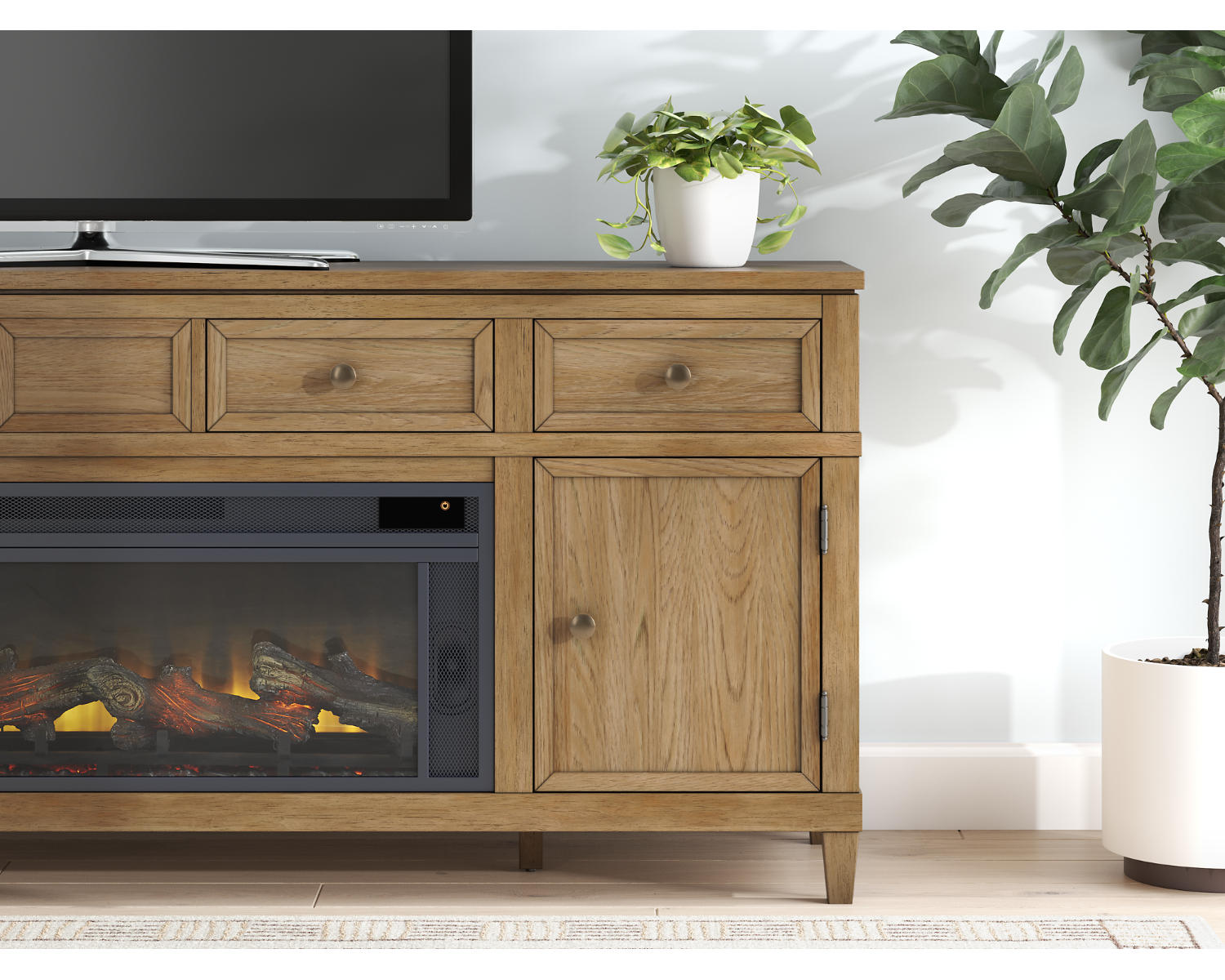 Sharlance 81" TV Stand with Electric Fireplace