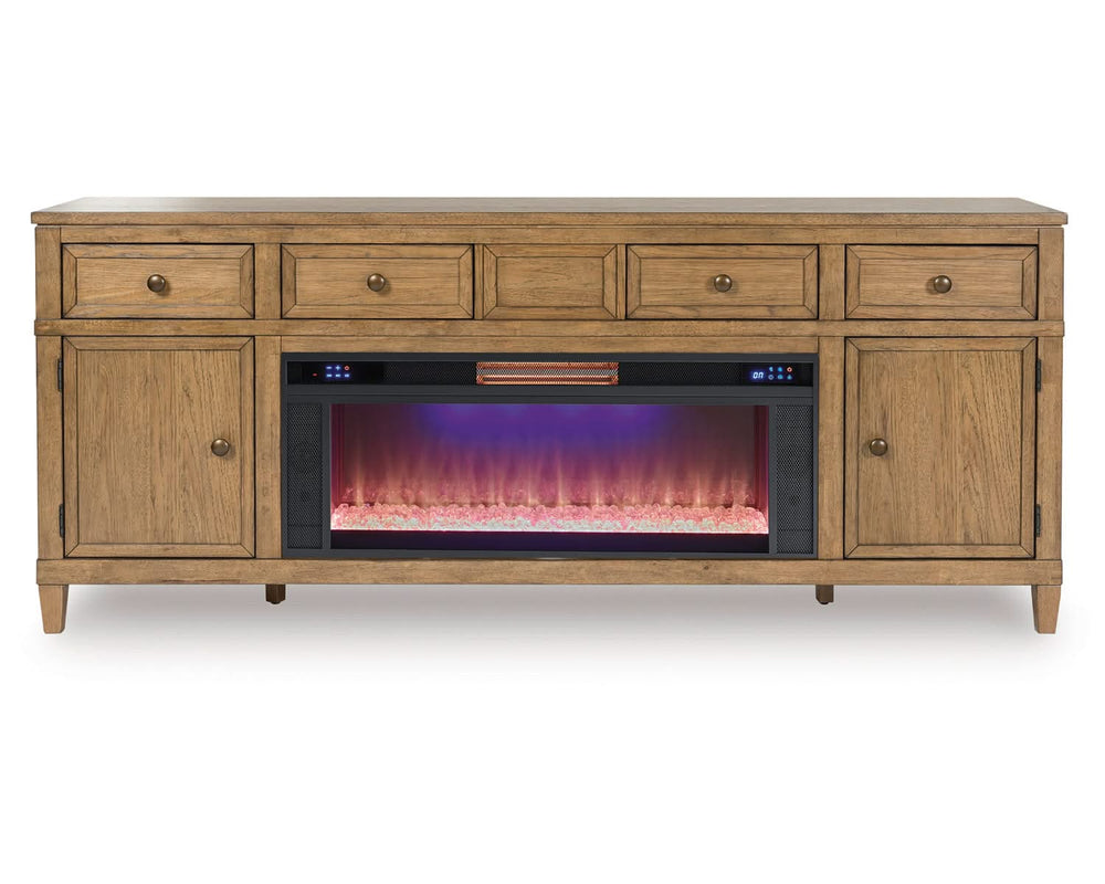 Mueble para TV Sharlance de 81" con chimenea eléctrica