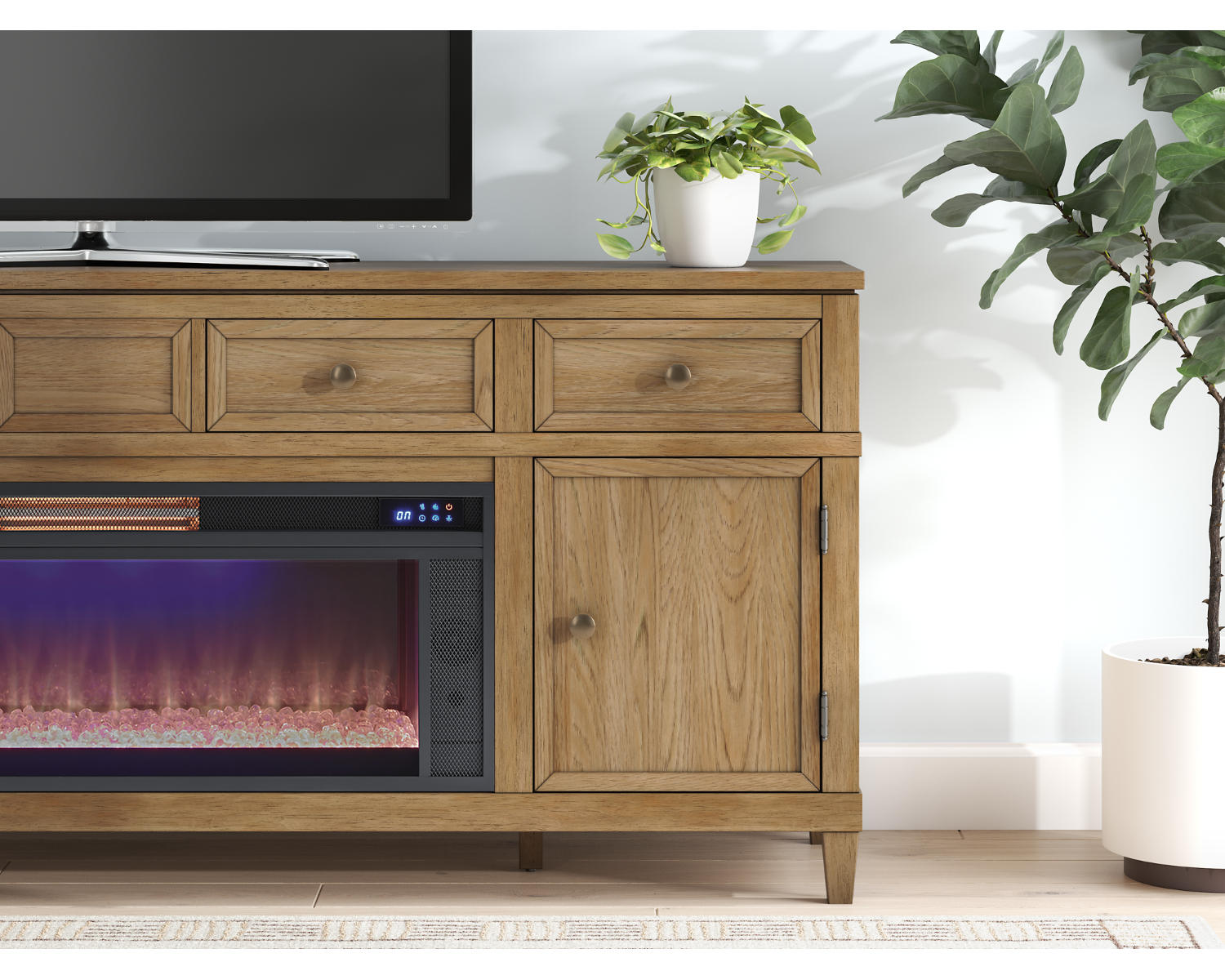Sharlance 81" TV Stand with Electric Fireplace