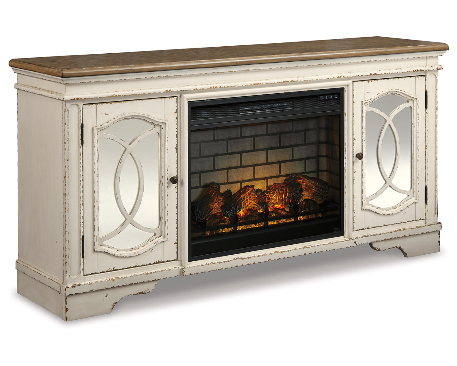 Realyn 74" TV Stand with Electric Fireplace
