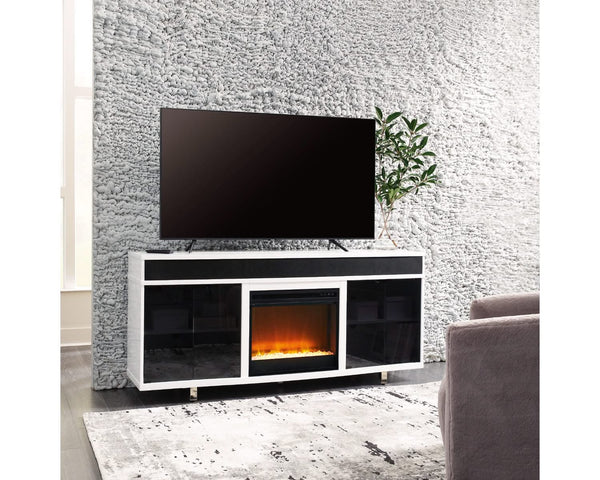 Mueble para TV Gardoni de 72" con chimenea eléctrica