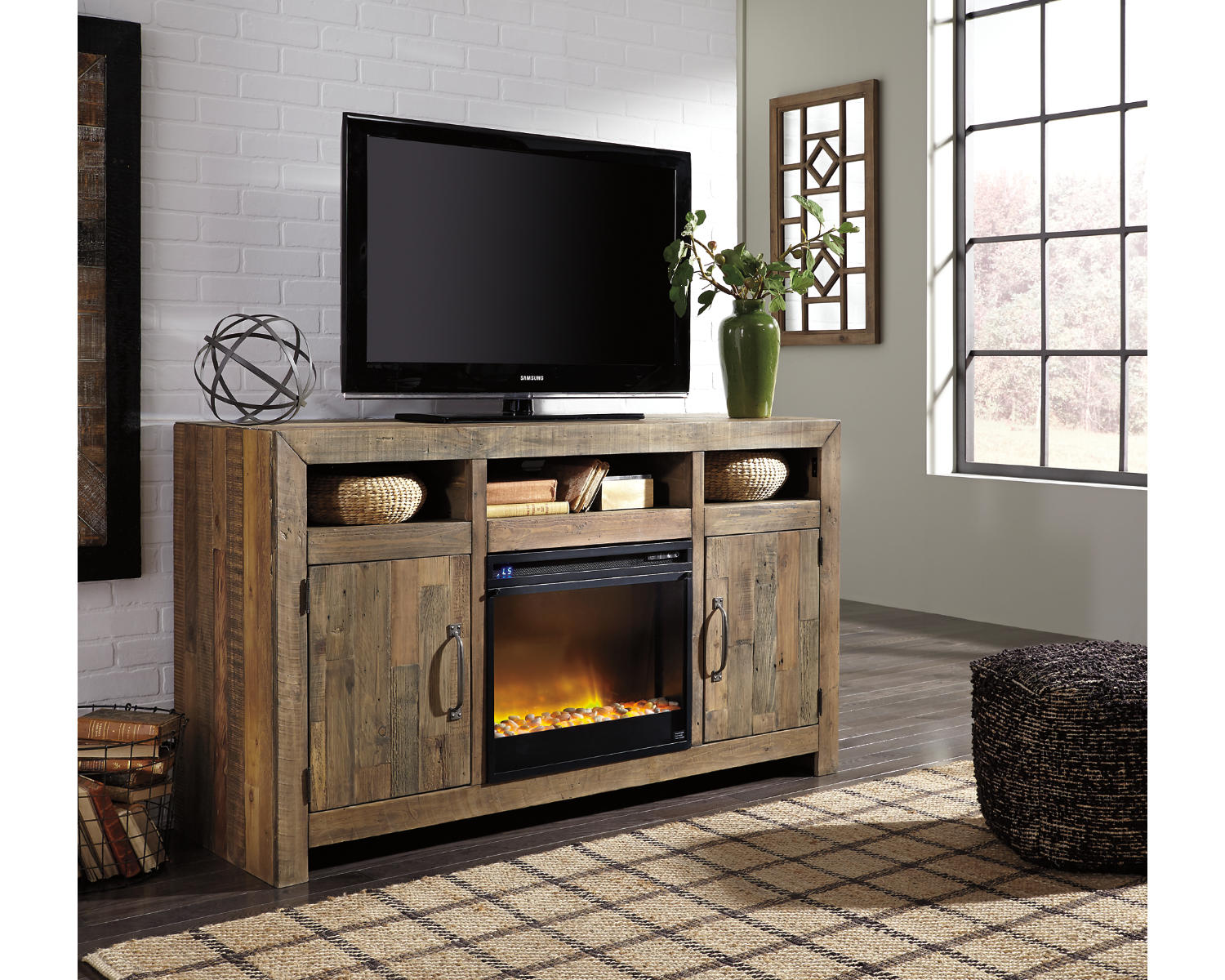Sommerford 62" TV Stand with Electric Fireplace