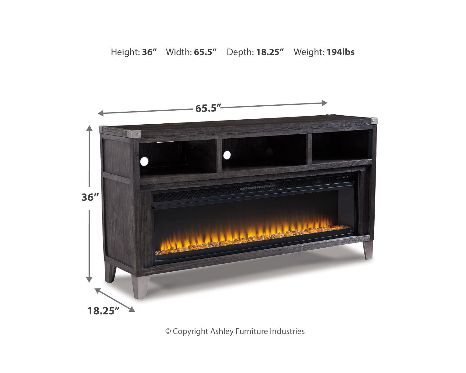 Todoe 65" TV Stand with Electric Fireplace