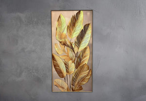 Obra de arte de follaje dorado