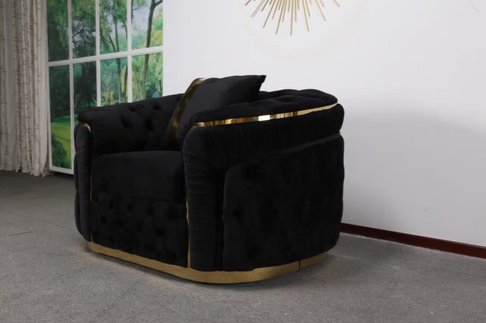 Grey luxury sectional with Gold stripes