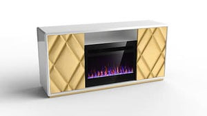 NY-1200 Electric Fireplace & Entertainment Center Gold