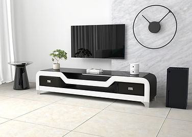E-20 TV STAND WHITE & BLACK