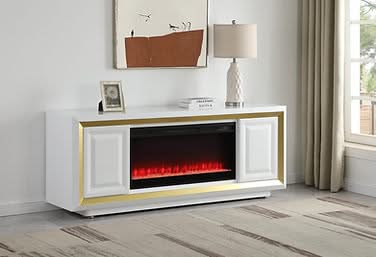 Nigia White Electric Fireplace