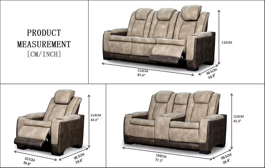 7800 Science leather Sofa Loveseat and recliner collection