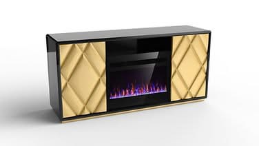 NY-1200 Electric Fireplace & Entertainment Center Gold